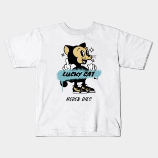 Lucky Cat Never Dies Kids T-Shirt